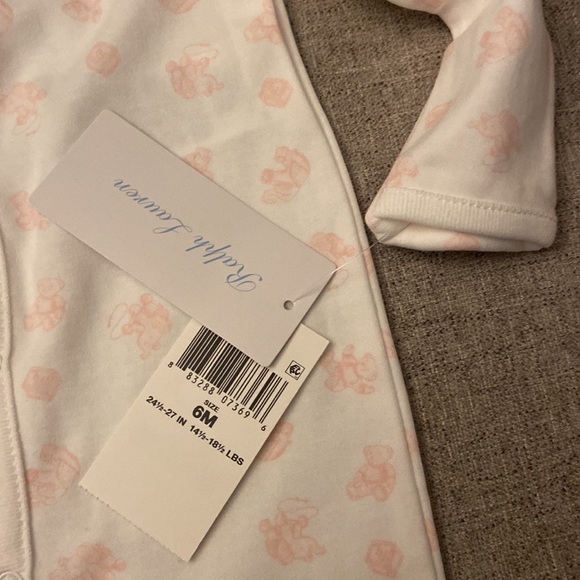 NWT Ralph Lauren baby romper pajamas size 6 months, pink - Picture 3 of 3
